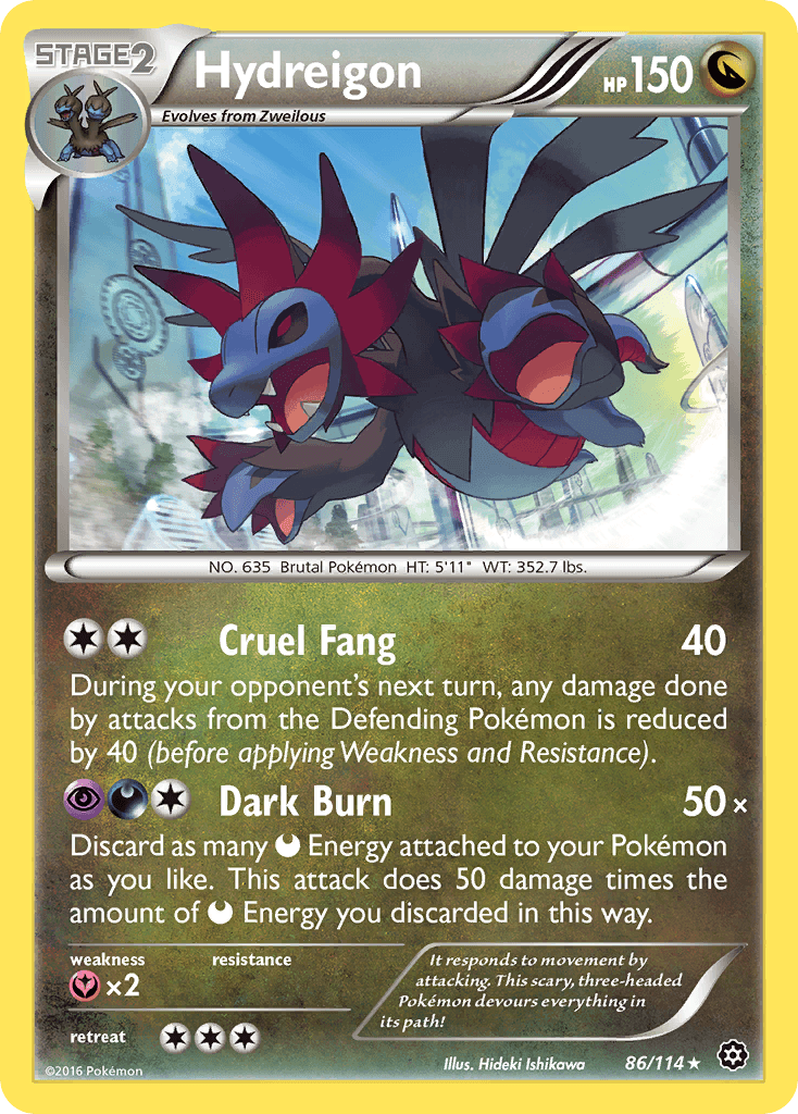 86, Dragon, Fairy[×2], Holo Rare, Holofoil, Reverse Holofoil, XY: Steam Siege Hydreigon (86/114) [XY: Steam Siege] - Trading Card World