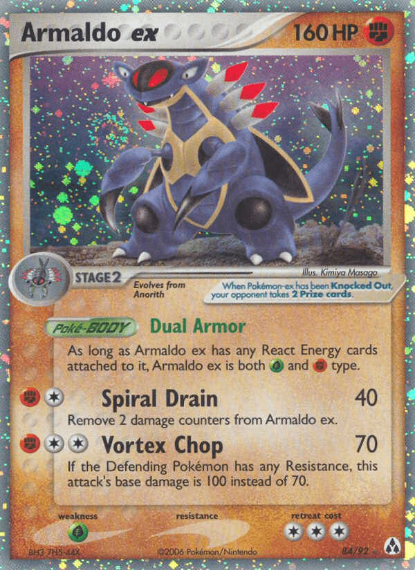 84, EX: Legend Maker, Fighting, Grass[×2], Holofoil, Ultra Rare Armaldo ex (84/92) [EX: Legend Maker] - Trading Card World