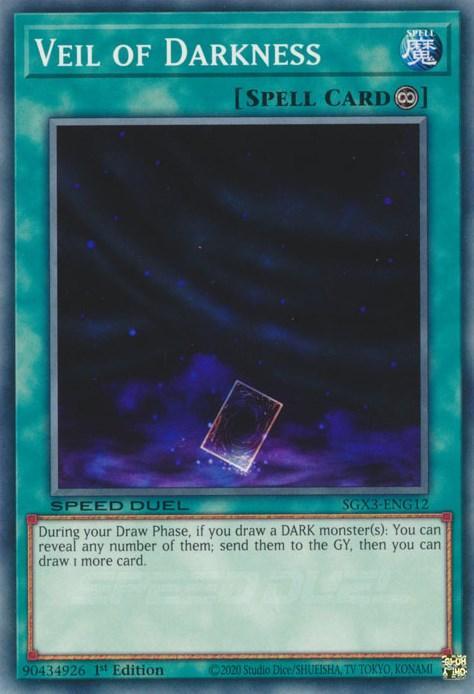 1st Edition, Common, Continuous Spell, Speed Duel GX: Duelists of Shadows, Spell Veil of Darkness [SGX3-ENG12] Common - Trading Card World