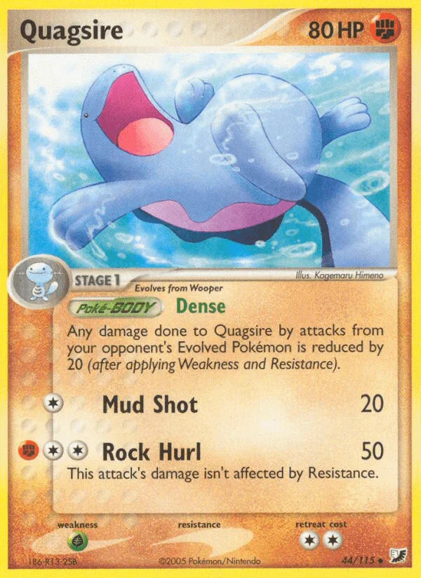 44, EX: Unseen Forces, Fighting, Grass[×2], Normal, Uncommon Quagsire (44/115) [EX: Unseen Forces] - Trading Card World