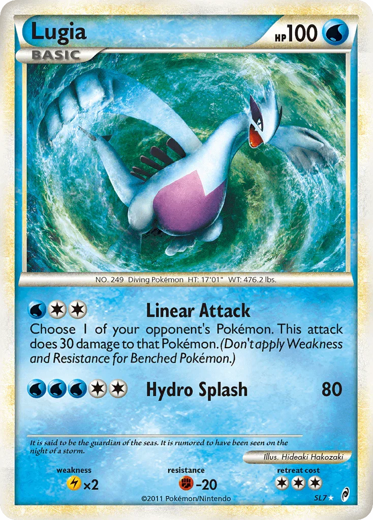 Fighting[-20], HeartGold & SoulSilver: Call of Legends, Holofoil, Lightning[×2], SL7, Ultra Rare, Water Lugia (SL7) [HeartGold & SoulSilver: Call of Legends] - Trading Card World