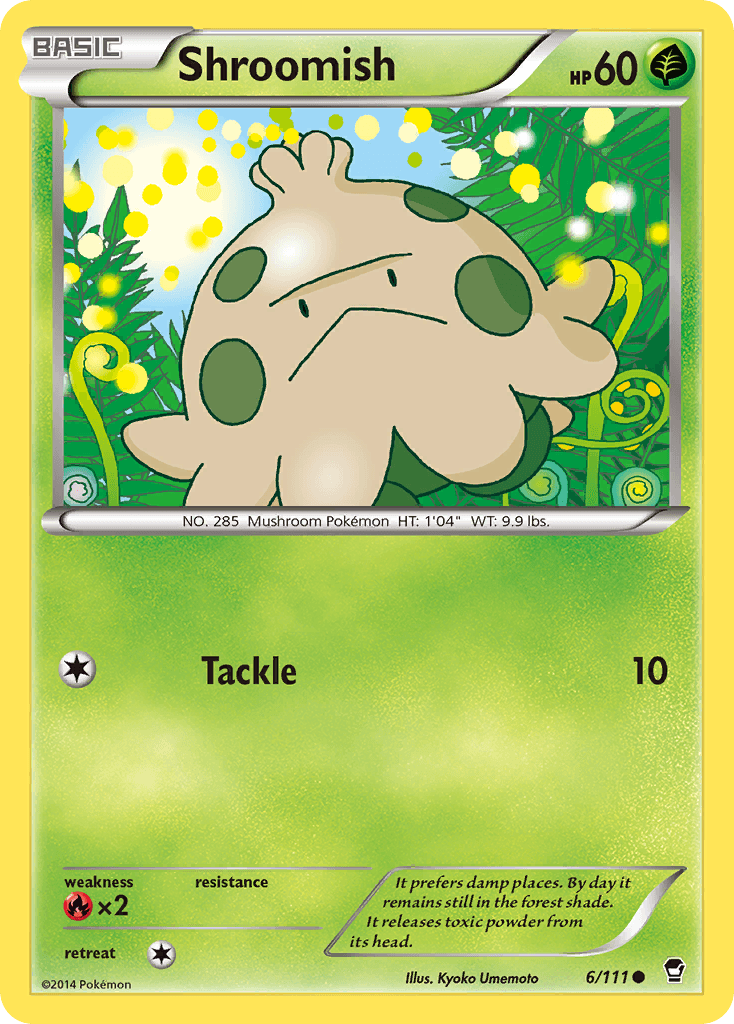 Common, Fire[×2], Grass, Normal, Reverse Holofoil, XY: Furious Fists Shroomish (6/111) [XY: Furious Fists] - Trading Card World