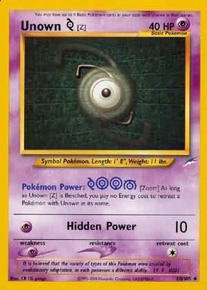 60, Neo Destiny Unlimited, Normal, Psychic, Psychic[×2], Uncommon Unown [Z] (60/105) [Neo Destiny Unlimited] - Trading Card World