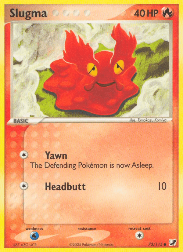 73, Common, EX: Unseen Forces, Fire, Normal, Water[×2] Slugma (73/115) [EX: Unseen Forces] - Trading Card World