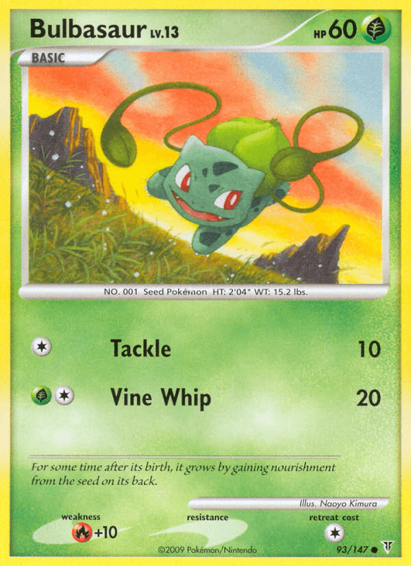 93, Common, Fire[+10], Grass, Normal, Platinum: Supreme Victors, Reverse Holofoil Bulbasaur (93/147) [Platinum: Supreme Victors] - Trading Card World
