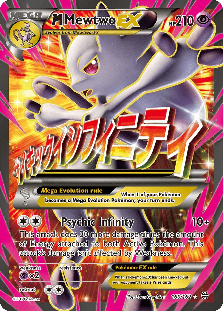 160, Holofoil, Psychic, Psychic[×2], Ultra Rare, XY: BREAKthrough M Mewtwo EX (160/162) [XY: BREAKthrough] - Trading Card World