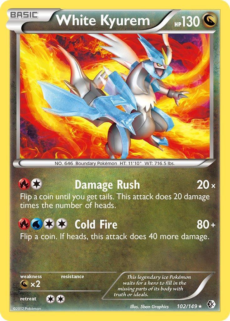 102, Black & White: Boundaries Crossed, Dragon, Dragon[×2], Holo Rare, Holofoil White Kyurem (102/149) (Theme Deck Exclusive) [Black & White: Boundaries Crossed] - Trading Card World