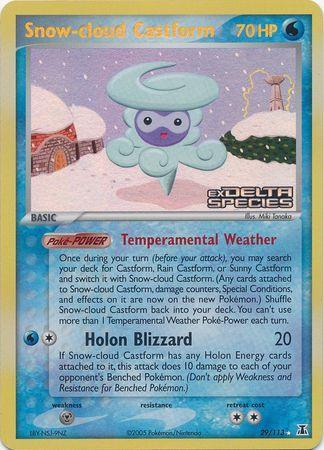 29, EX: Delta Species, Metal[×2], Rare, Reverse Holofoil, Water Snow-cloud Castform (29/113) (Stamped) [EX: Delta Species] - Trading Card World