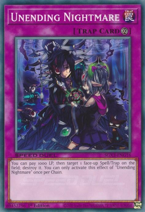 1st Edition, Common, Continuous Trap, Speed Duel GX: Duelists of Shadows, Trap Unending Nightmare [SGX3-ENG16] Common - Trading Card World