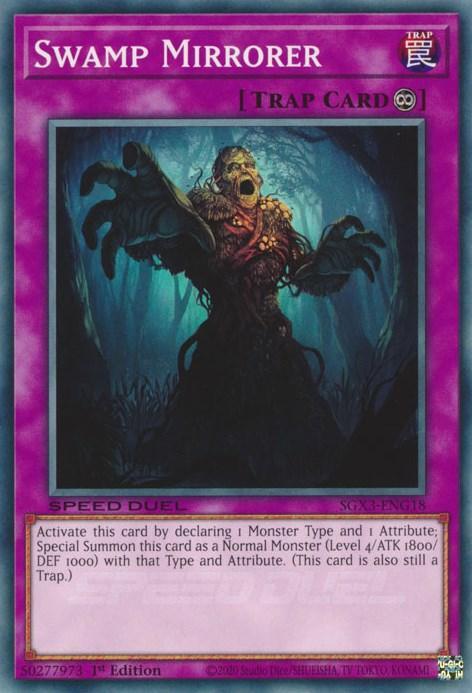 1st Edition, Common, Continuous Trap, Speed Duel GX: Duelists of Shadows, Trap Swamp Mirrorer [SGX3-ENG18] Common - Trading Card World