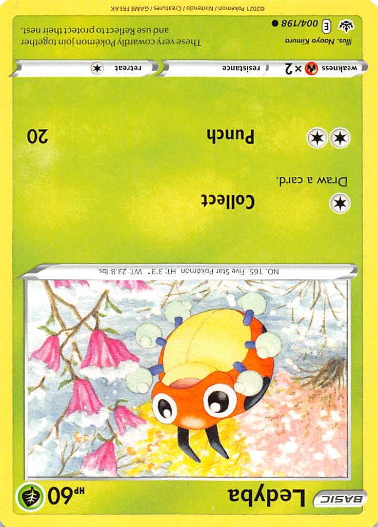 004, Common, Fire [x2], Grass, Normal, Reverse Holofoil, Sword & Shield: Chilling Reign Ledyba (004/198) [Sword & Shield: Chilling Reign] - Trading Card World