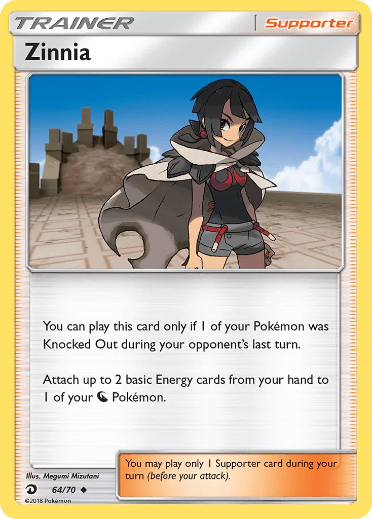 64, Normal, Reverse Holofoil, Sun & Moon: Dragon Majesty, Supporter, Uncommon Zinnia (64/70) [Sun & Moon: Dragon Majesty] - Trading Card World