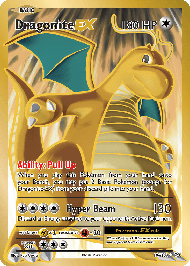 106, Colorless, Fighting[-20], Holofoil, Lightning[×2], Ultra Rare, XY: Evolutions Dragonite EX (106/108) [XY: Evolutions] - Trading Card World