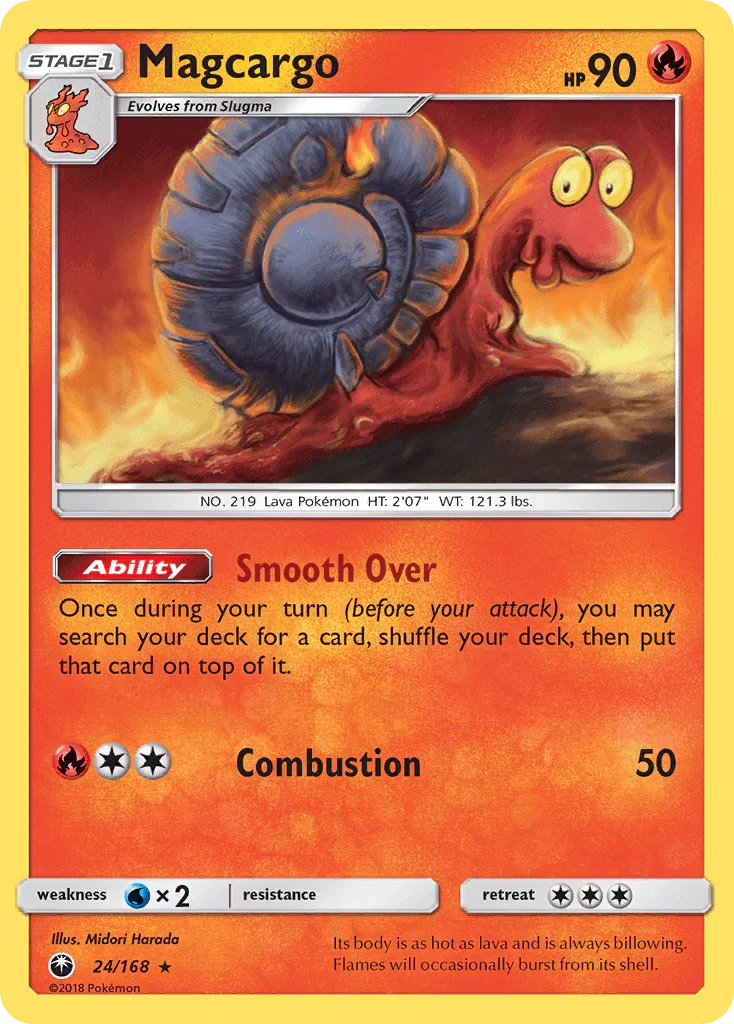 24, Fire, Normal, Rare, Reverse Holofoil, Sun & Moon: Celestial Storm, Water[×2] Magcargo (24/168) [Sun & Moon: Celestial Storm] - Trading Card World