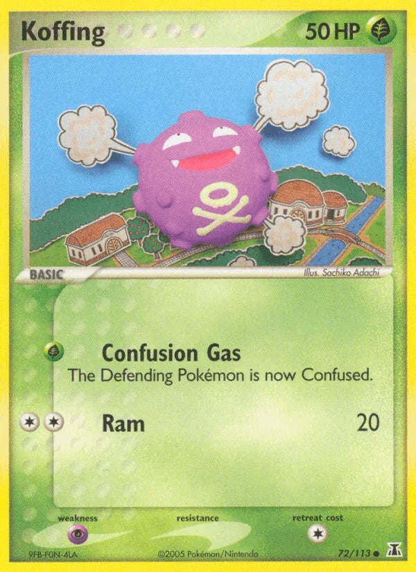 72, Common, EX: Delta Species, Grass, Normal, Psychic[×2] Koffing (72/113) [EX: Delta Species] - Trading Card World