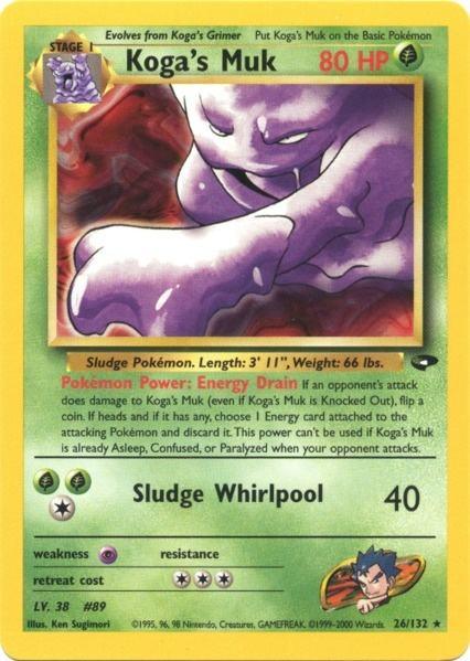 26, Grass, Gym Challenge Unlimited, Normal, Psychic[×2], Rare Koga's Muk (26/132) [Gym Challenge Unlimited] - Trading Card World