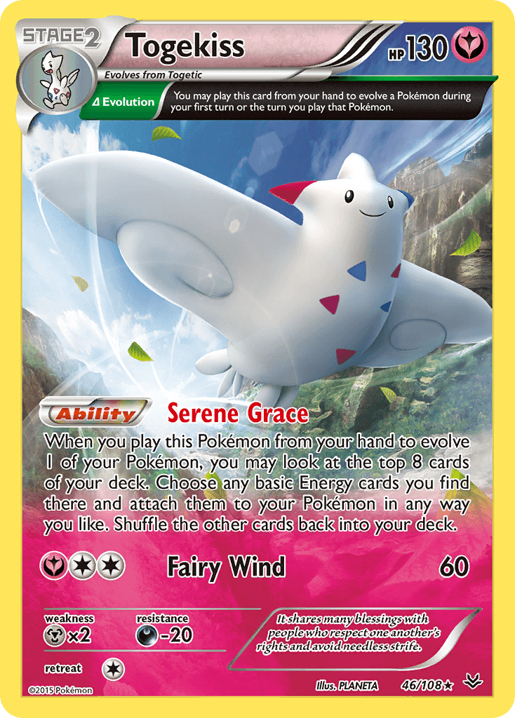 46, Darkness[-20], Fairy, Holo Rare, Holofoil, Metal[×2], Reverse Holofoil, XY: Roaring Skies Togekiss (46/108) [XY: Roaring Skies] - Trading Card World
