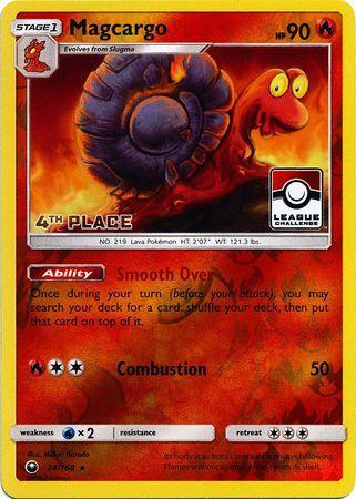 24, Fire, Promo, Reverse Holofoil, Sun & Moon: Celestial Storm, Water[×2] Magcargo (24/168) (League Promo 4th Place) [Sun & Moon: Celestial Storm] - Trading Card World