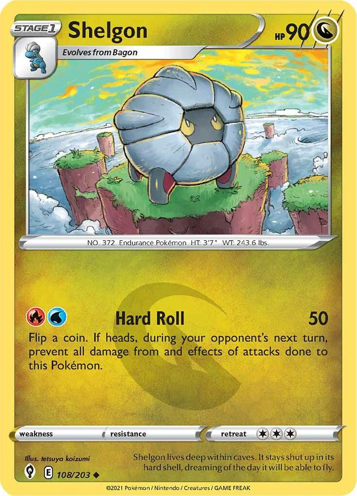 108, Dragon, Normal, Reverse Holofoil, Sword & Shield: Evolving Skies, Uncommon Shelgon (108/203) [Sword & Shield: Evolving Skies] - Trading Card World