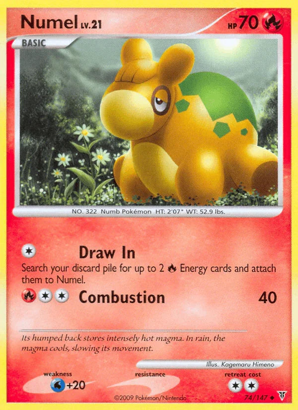 74, Fire, Normal, Platinum: Supreme Victors, Reverse Holofoil, Uncommon, Water[+20] Numel (74/147) [Platinum: Supreme Victors] - Trading Card World