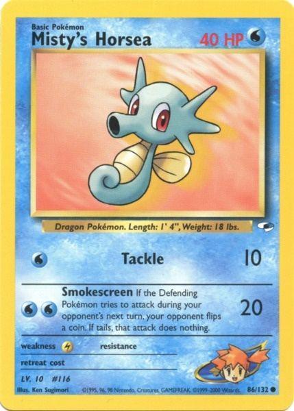 86, Common, Gym Heroes Unlimited, Lightning[×2], Normal, Water Misty's Horsea (86/132) [Gym Heroes Unlimited] - Trading Card World