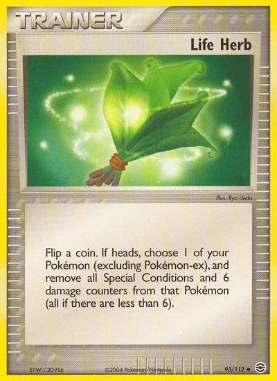93, EX: FireRed & LeafGreen, Item, Normal, Reverse Holofoil, Uncommon Life Herb (93/112) [EX: FireRed & LeafGreen] - Trading Card World