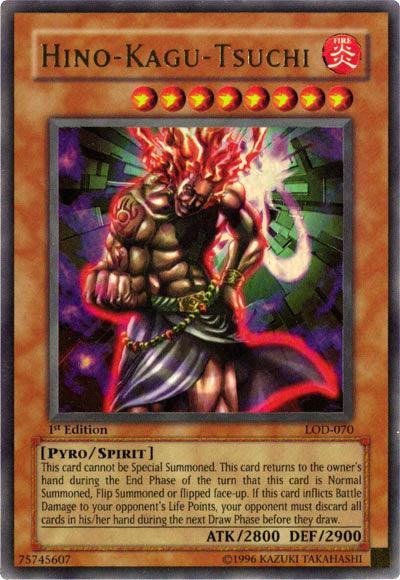1st Edition, Fire, Legacy of Darkness, Pyro, Spirit Monster, Ultra Rare, Unlimited Hino-Kagu-Tsuchi [LOD-070] Ultra Rare - Trading Card World