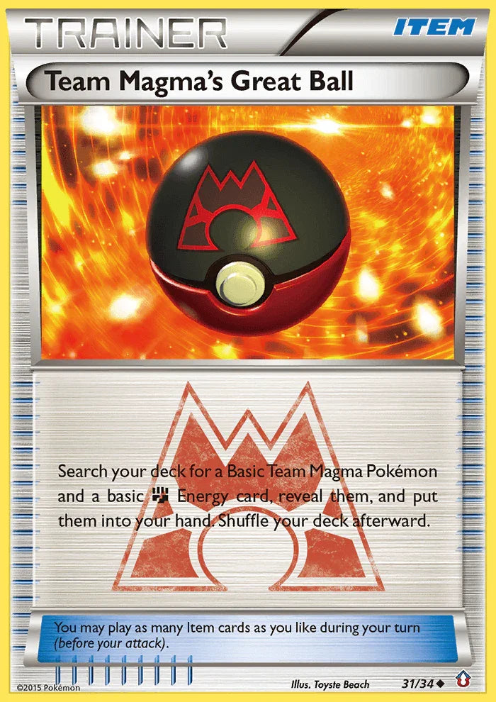 31, Item, Normal, Reverse Holofoil, Uncommon, XY: Double Crisis Team Magma's Great Ball (31/34) [XY: Double Crisis] - Trading Card World