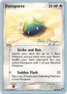 60, Colorless, Common, Fighting[×2], Normal, World Championships 2004 Dunsparce (60/100) (Team Rushdown - Kevin Nguyen) [World Championships 2004] - Trading Card World
