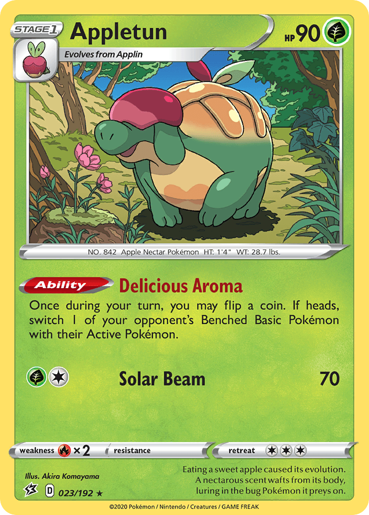 023, Fire[×2], Grass, Holo Rare, Holofoil, Reverse Holofoil, Sword & Shield: Rebel Clash Appletun (023/192) [Sword & Shield: Rebel Clash] - Trading Card World