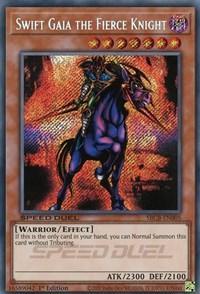 1st Edition, Dark, Effect Monster, Secret Rare, Speed Duel: Battle City Box, Warrior Swift Gaia the Fierce Knight (Secret) [SBCB-EN005] Secret Rare - Trading Card World