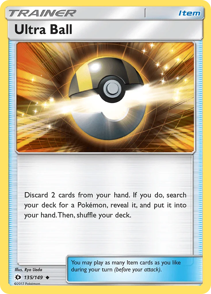 135, Item, Normal, Reverse Holofoil, Sun & Moon: Base Set, Uncommon Ultra Ball (135/149) [Sun & Moon: Base Set] - Trading Card World