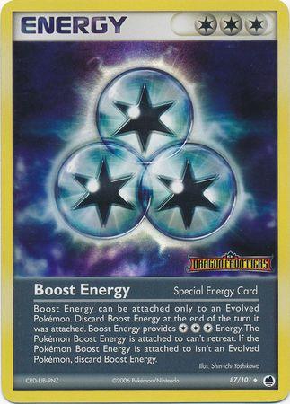 87, EX: Dragon Frontiers, Reverse Holofoil, Uncommon Boost Energy (87/101) (Stamped) [EX: Dragon Frontiers] - Trading Card World