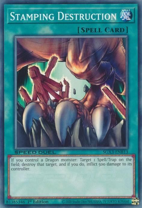 1st Edition, Common, Normal Spell, Speed Duel GX: Duelists of Shadows, Spell Stamping Destruction [SGX3-ENB13] Common - Trading Card World
