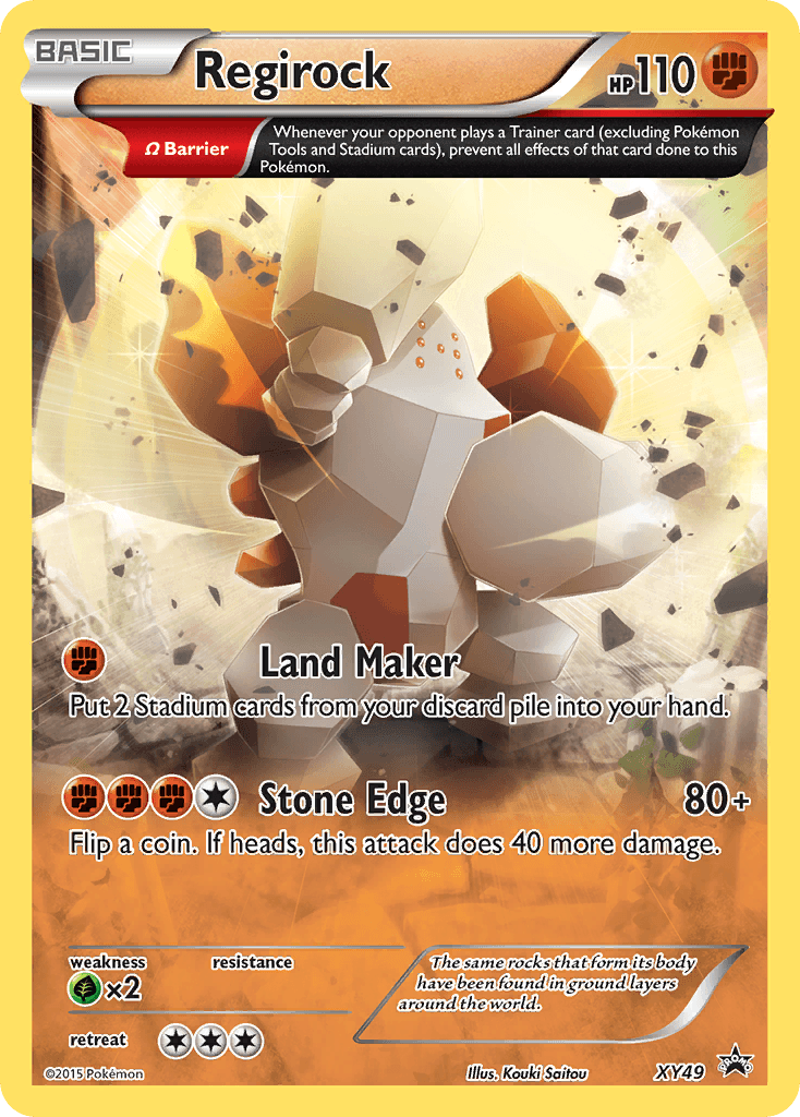Fighting, Grass[×2], Holofoil, Promo, XY49, XY: Black Star Promos Regirock (XY49) [XY: Black Star Promos] - Trading Card World