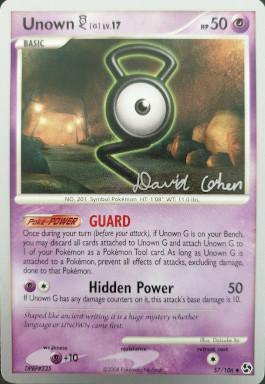 57, Normal, Psychic, Psychic[+10], Uncommon, World Championships 2009 Unown G LV.17 (57/106) (Stallgon - David Cohen) [World Championships 2009] - Trading Card World