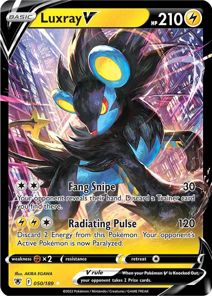 050, Fighting [x2], Holofoil, Lightning, Sword & Shield: Astral Radiance, Ultra Rare Luxray V (050/189) [Sword & Shield: Astral Radiance] - Trading Card World