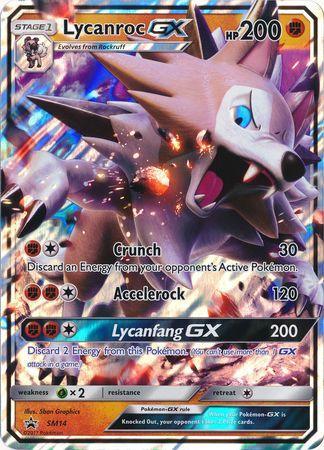 Fighting, Grass[x2], Holofoil, Promo, SM14, Sun & Moon: Black Star Promos Lycanroc GX (SM14) (Jumbo Card) [Sun & Moon: Black Star Promos] - Trading Card World