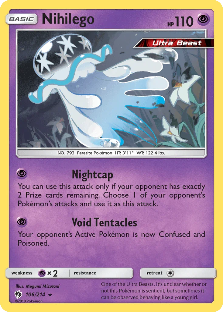 106, Holo Rare, Holofoil, Psychic, Psychic[×2], Reverse Holofoil, Sun & Moon: Lost Thunder Nihilego (106/214) [Sun & Moon: Lost Thunder] - Trading Card World