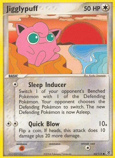 65, Colorless, Common, EX: FireRed & LeafGreen, Fighting[×2], Normal, Reverse Holofoil Jigglypuff (65/112) [EX: FireRed & LeafGreen] - Trading Card World