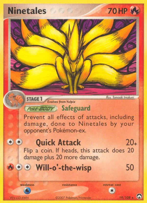 19, EX: Power Keepers, Fire, Normal, Rare, Water[×2] Ninetales (19/108) [EX: Power Keepers] - Trading Card World