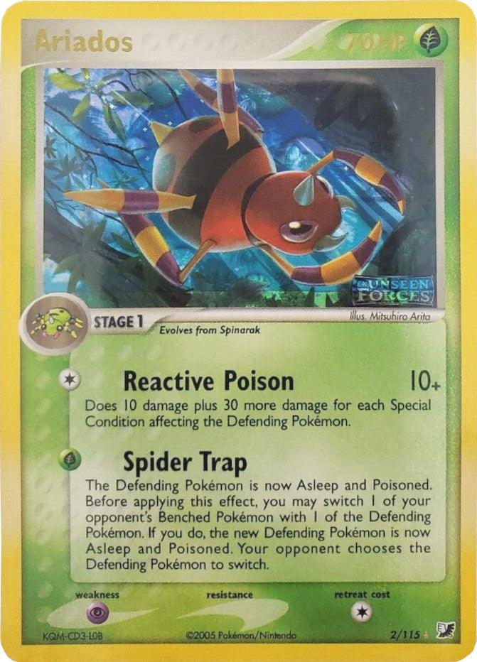 EX: Unseen Forces, Grass, Holo Rare, Psychic[×2], Reverse Holofoil Ariados (2/115) (Stamped) [EX: Unseen Forces] - Trading Card World