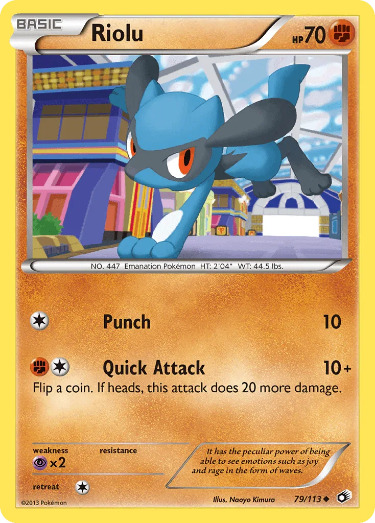 79, Black & White: Legendary Treasures, Fighting, Normal, Psychic[×2], Reverse Holofoil, Uncommon Riolu (79/113) [Black & White: Legendary Treasures] - Trading Card World