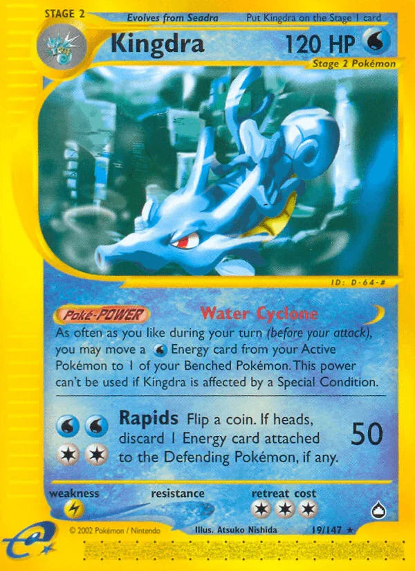 19, Aquapolis, Lightning[×2], Normal, Rare, Reverse Holofoil, Water Kingdra (19/147) [Aquapolis] - Trading Card World