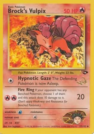 37, Fire, Gym Challenge Unlimited, Normal, Promo, Water[×2] Brock's Vulpix (37/132) (W Stamped Promo) [Gym Challenge Unlimited] - Trading Card World