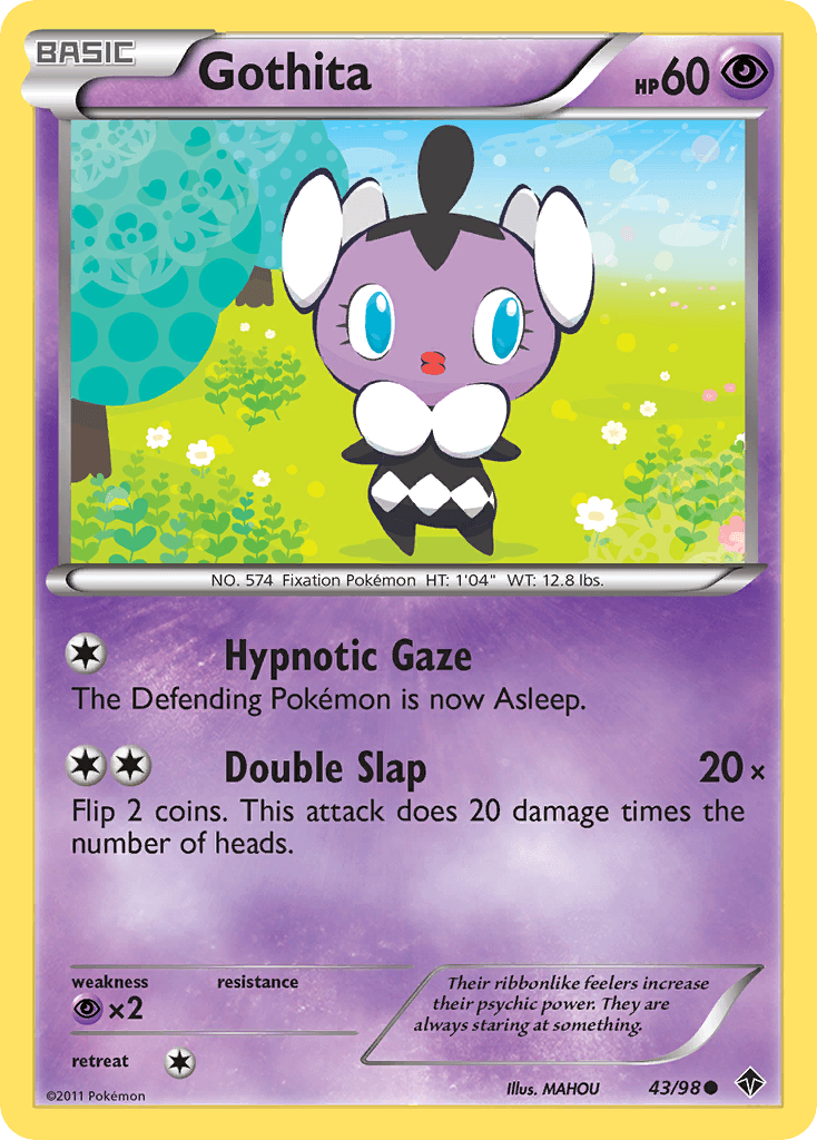 43, Black & White: Emerging Powers, Common, Normal, Psychic, Psychic[×2], Reverse Holofoil Gothita (43/98) [Black & White: Emerging Powers] - Trading Card World