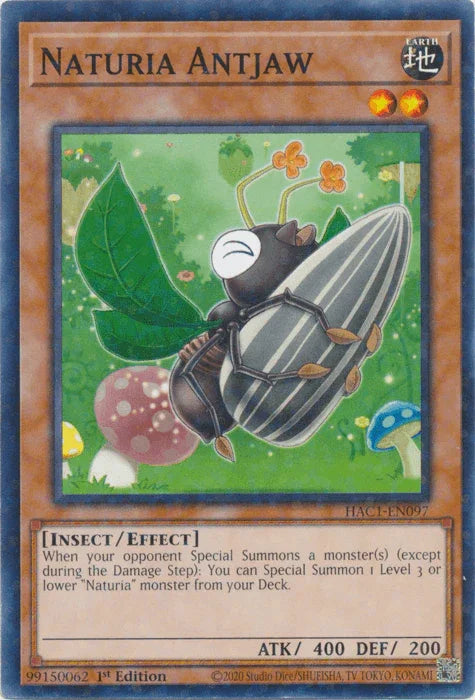 1st Edition, Common, Earth, Effect Monster, Hidden Arsenal: Chapter 1, Insect Naturia Antjaw (Duel Terminal) [HAC1-EN097] Common - Trading Card World
