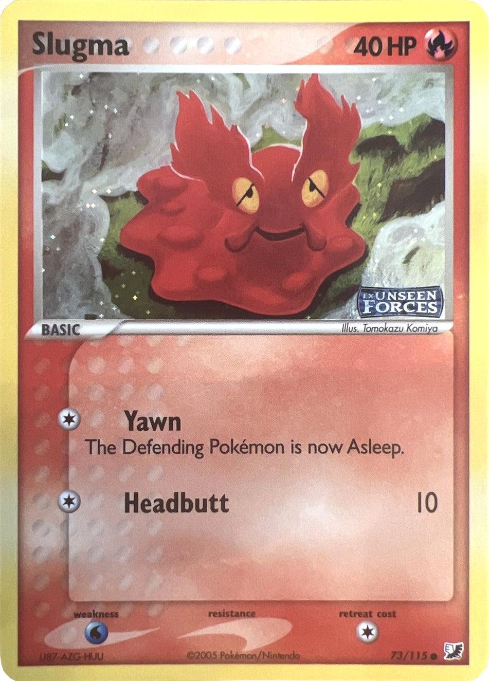 73, Common, EX: Unseen Forces, Fire, Reverse Holofoil, Water[×2] Slugma (73/115) (Stamped) [EX: Unseen Forces] - Trading Card World
