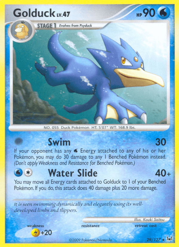 29, Lightning[+20], Normal, Platinum: Base Set, Rare, Reverse Holofoil, Water Golduck (29/127) [Platinum: Base Set] - Trading Card World