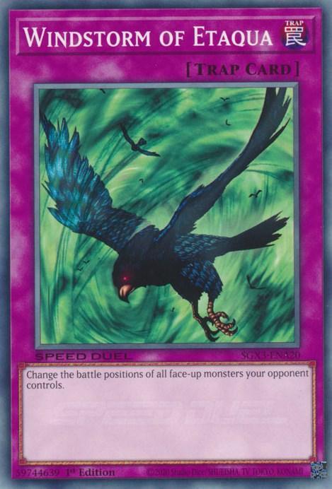 1st Edition, Common, Normal Trap, Speed Duel GX: Duelists of Shadows, Trap Windstorm of Etaqua [SGX3-ENA20] Common - Trading Card World